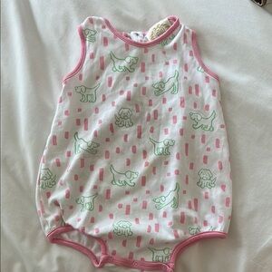 Adorable Pink and Green Baby Romper